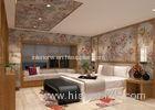 Embossed Silver Retro Vintage Style Wallpaper Floral Pattern For Living Rooms