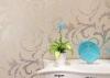 Removable Creamy White Embossed Wallcovering Leaf Pattern for Living Room