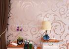 0.53*10M Embossed European Style Wallpaper with Silver Pink Leaf Pattern