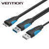 Vention Micro USB 3.0 With Power Supply Cable Male To Male Adapter Super Speed 5Gbps Data Sync Cable For HD Camera