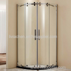 Fan-shaped Tempered Glass Shower Enclosures in Polish or Titanium