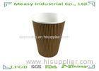 Red S - Shape Ripple Paper Cups For Hot Coffee Custom Logo Printed