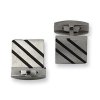 Titanium Men's Cuff Links 3 Black Resin Lines On Top Of Square Shape Solid Surface Clothing Accessoies TTC103