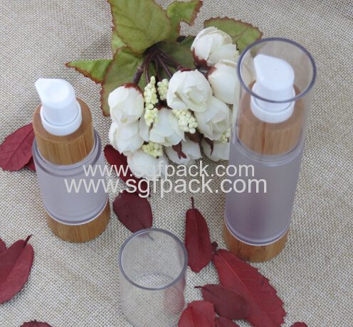 HOT SELL 20ML airless Natural bamboo pp lotion pump 20/30/50/80/100/120ML