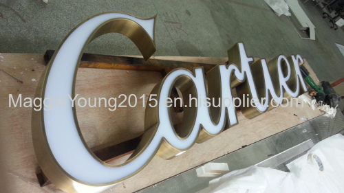 Advertising letters stainless steel cutting edge enclosing welding with acrylic