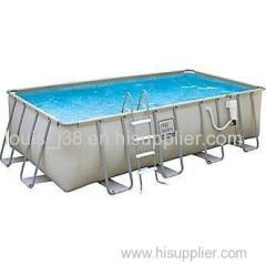 Pro Series Rectangular Metal Frame Swimming Pool 18(L) x 9(W) x 52(D)