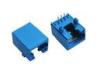 Full Plastic RJ11 RJ45 Jack Without Led Tab Down 8P8C Single Port Color Blue