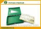 Small Green PVC Box Dominoes Double 6 Rectangle Round Corner
