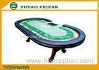 Oval Baccarat Texas Holdem Poker Table Veined Marble Surround