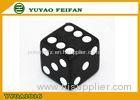 Square Corner Soild Black 6 Sided Dice Sets Laser Engraved Dot