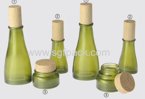 30g frosted Glass jar with bamboo cap