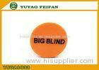 ROHS / SGS PP Yellow Round Big Dealer Button Poker For Game