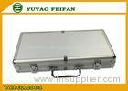 300 Pcs Sliver Aluminum Poker Cases Play Gaming Accessories