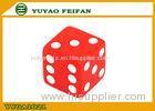 16mm Custom Acrylic Two Six Sided Dice Set Red Square Corner