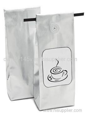 Plastic Foil Gusseted Valved Tintie Coffee Bags