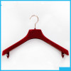 44CM ABS plastic brown velvet coat hanger with hook on each end non-slip