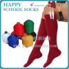 Plain color student socks knee high school socks wholesale