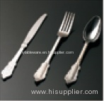 High class PS disposable silver coated plastic cutlery include knife fork and spoon