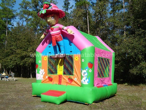 Outdoor strawberry shortcake bounce house