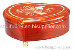 Heart Shape Glossy Music Wooden Jewellery Box