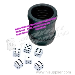 Black Dice Cup With Mini Camera Inside See Through The Dice By Video Phone