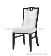 modern wooden hotel white leather dining chair furniture