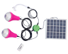 LED Solar Portable Home Lamp Bulbs Kit with 15W Solar Panel with phone charger