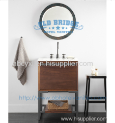 bathroom vanity and wooden cabinet with granity countertop