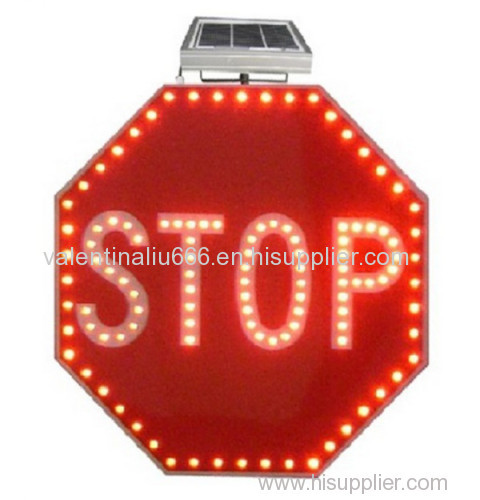 led Flash Warning solar light solar traffic stop sign