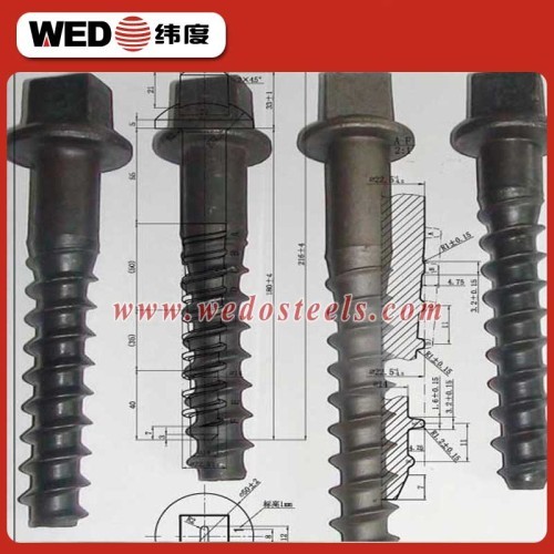 Railway rail screw spike