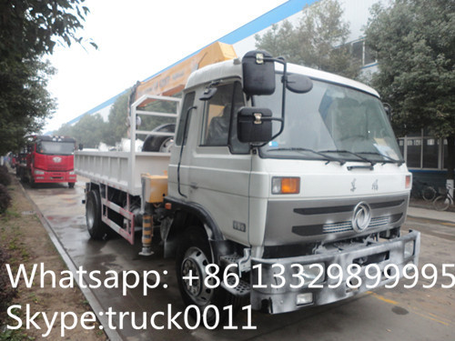 dongfeng 153 190hp cargo truck with XCMG telescopic crane for sale