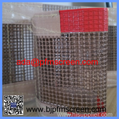 Heat Resistant PTFE Teflon Coated Fiberglass Mesh Conveyor Belt