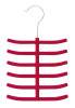 6 layer plastic red flocked tie hanger/tie organizer
