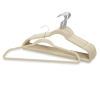 45CM ABS plastic Ivory velvet suit hanger with u notched non-slip