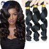 Remy Human Double Weft Virgin Cambodian Loose Wave Hair Natural Black