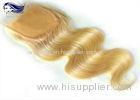 Blonde Remy Lace Top Closure Body Wave Brazilian Hair Free Style