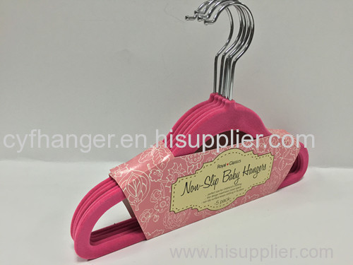 33.5CM red velvet non-slip kids hanger made by ABS plastic