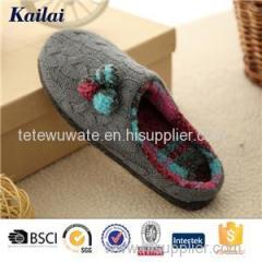 Cashmere Pom Pom Woman Slipper