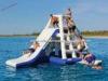 Floating WaterParkGames Inflatable Jungle Joe With Slide In Lake / Sea