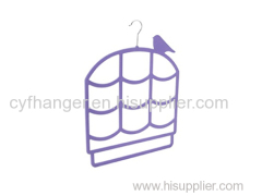 ABS plastic light purple flocked scarf hanger birdcage design space saver