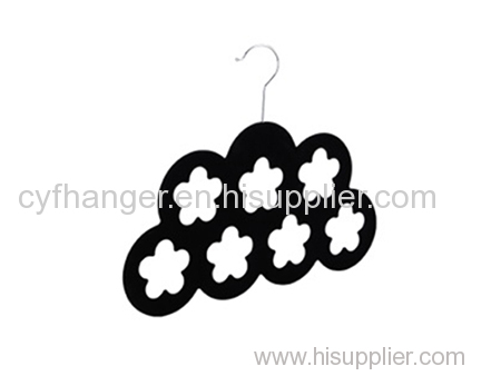 Double layer 7 flower design Black velvet scarf hanger Made by ABS plastic