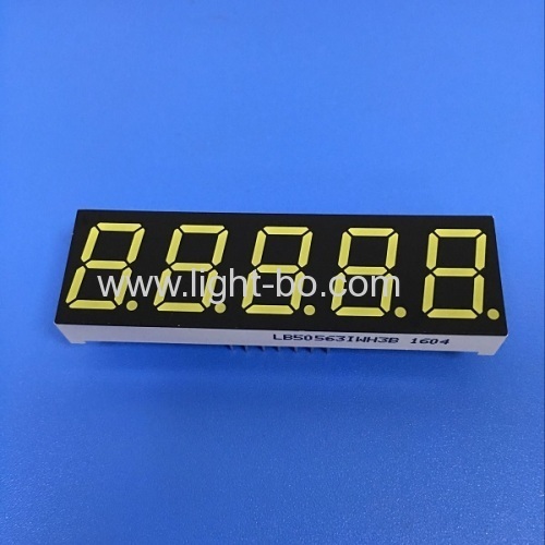 Ultra white 0.56" 5 digit 7 segment led display for digital temperature indicator