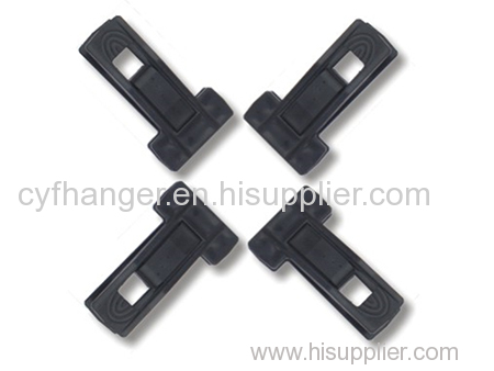 Black flocked plastic pegs with T shape made by ABS plastic non-slip