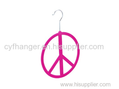 Red flocked non-slip scarf hanger round shape made by ABS plastic