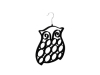 Stylish owl design black velvet scarf hanger space saver non-slip