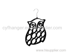 Stylish owl design black velvet scarf hanger space saver non-slip