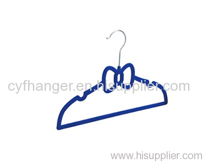 Blue velvet butterfly with ident kids hanger non-slip made by ABS plastic