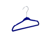 28CM U notched design Blue flocked baby hanger non-slip