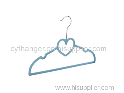 33CM blue velvet Love with ident design kids hanger non-slip space saver