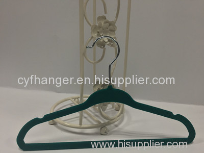 Dark green flocked with ident design non-slip children hanger 33.5cm